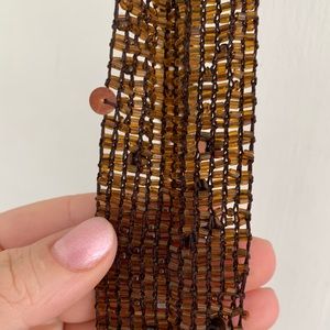 Brown sequin belt tie